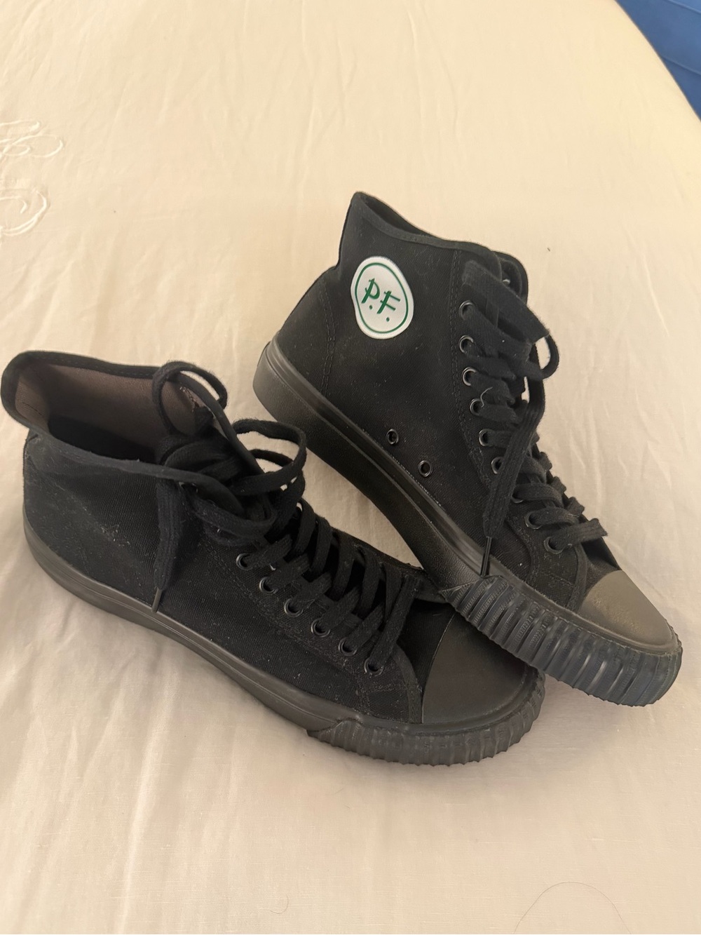 P.F. Flyers All-Black High-Top Canvas Sneakers